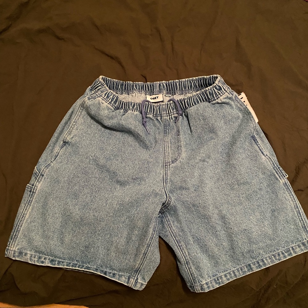 Obey denim jean shorts medium